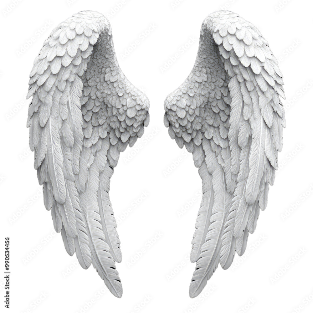 two white angel wings isolated on Transparent background, two white angel wings isolated on Transparent background,