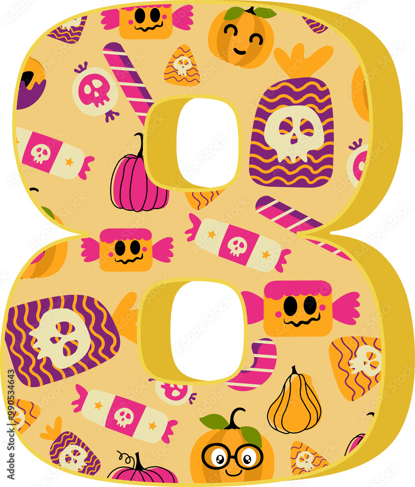Fototapeta premium Hallowen Candy Number