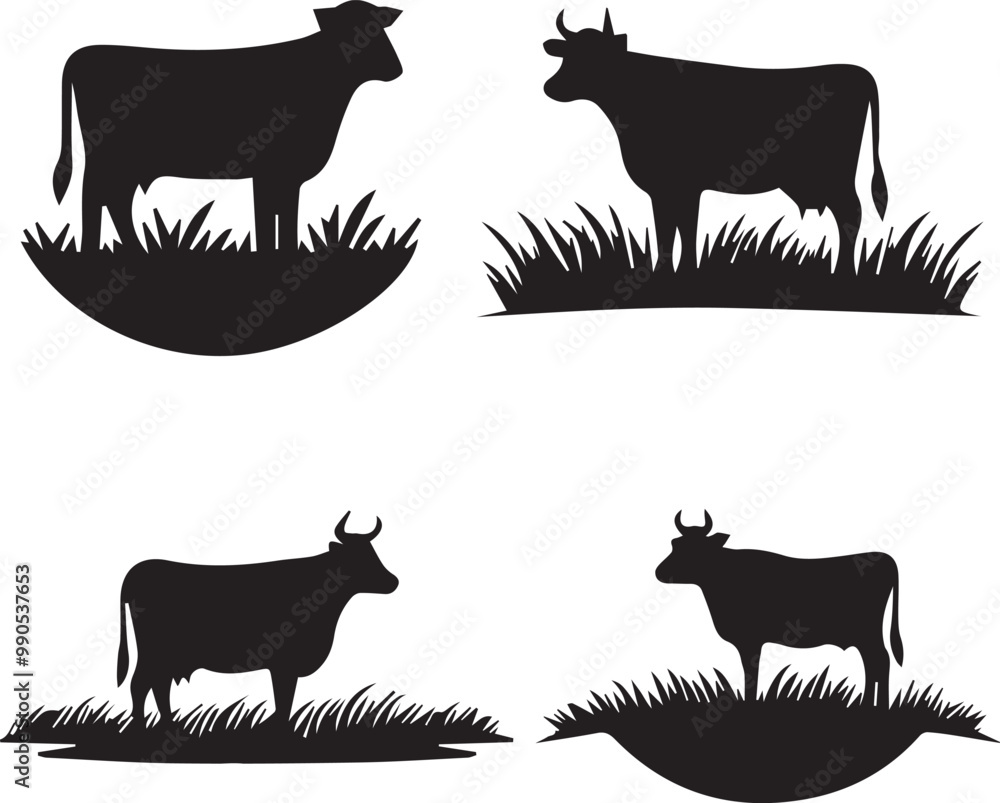 Cow silhouette, Cow icon, Cow vector, Cow silhouette, Cow icon, Cow vector,