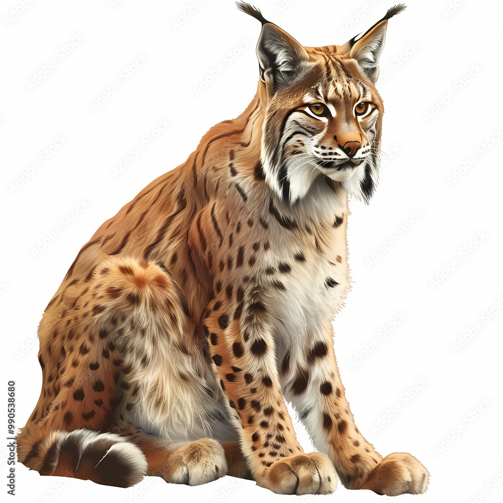 whimsical lynx clipart on white background whimsical lynx clipart on white background