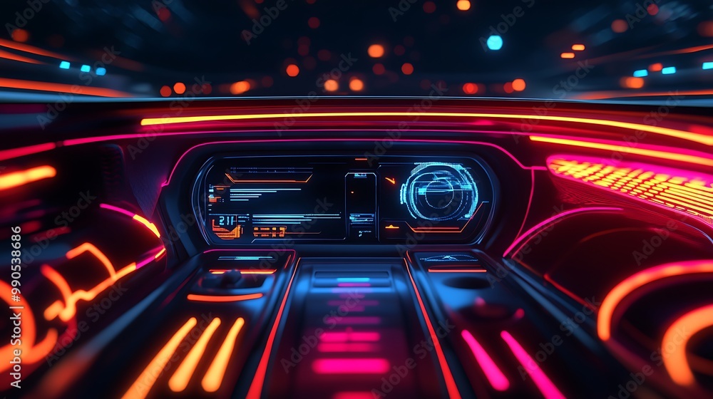 Futuristic Car Interior Dashboard Futuristic Car Interior Dashboard