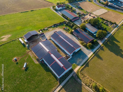 Solar panel on a roof top on a german farm photo