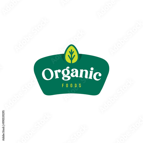 Organic Foods Label Logo Design. Organic Vector