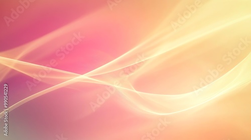 Abstract background with soft, flowing lines in pink, orange, and white.