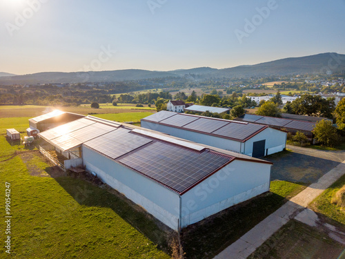 Solar panels on a farm in germany