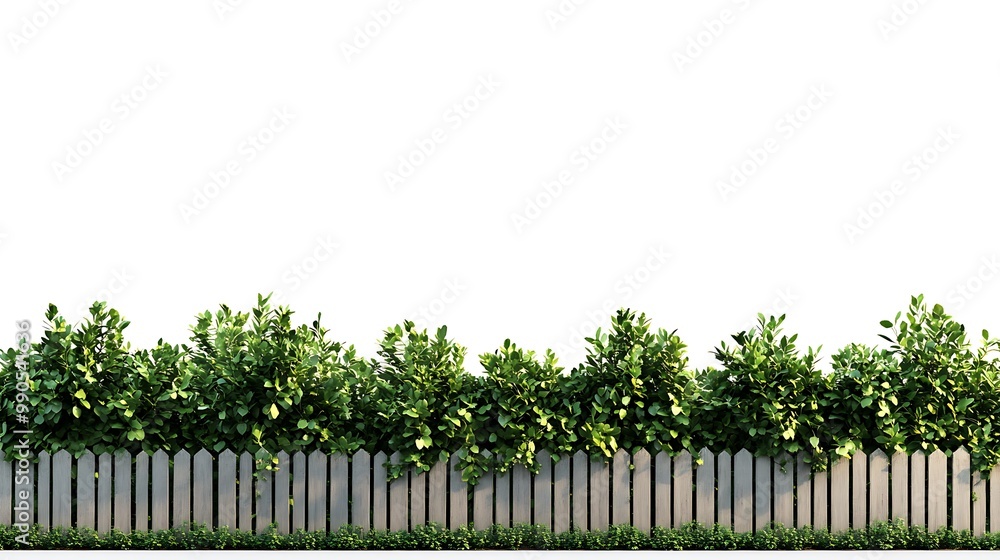 Iron Fence Covered in Green Ivy Iron Fence Covered in Green Ivy