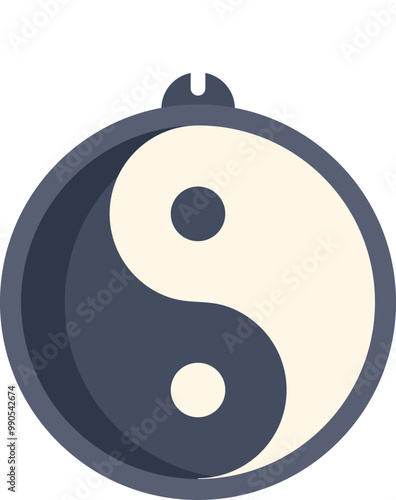 Simple yin yang symbol is representing the duality and harmony concept of taoism