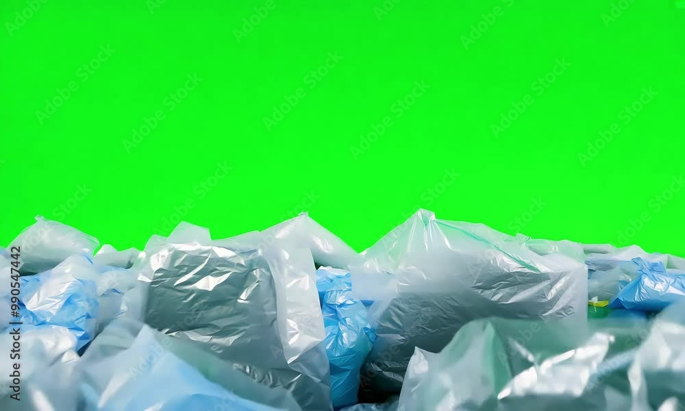 Garbage bags on a green chroma key background Garbage bags on a green chroma key background