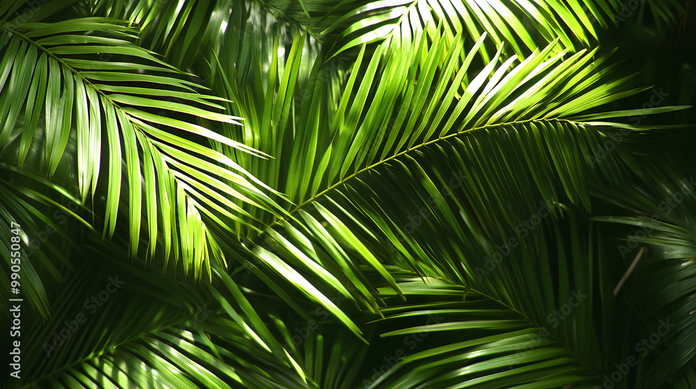 Tropical green palm leaf Tropical green palm leaf