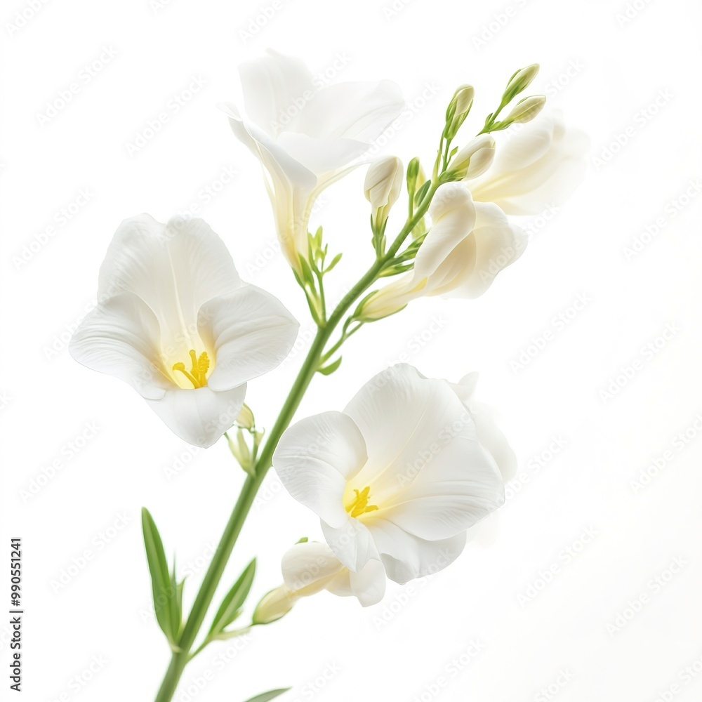 Fototapeta premium White beauty freesia flower isolated on a white background 