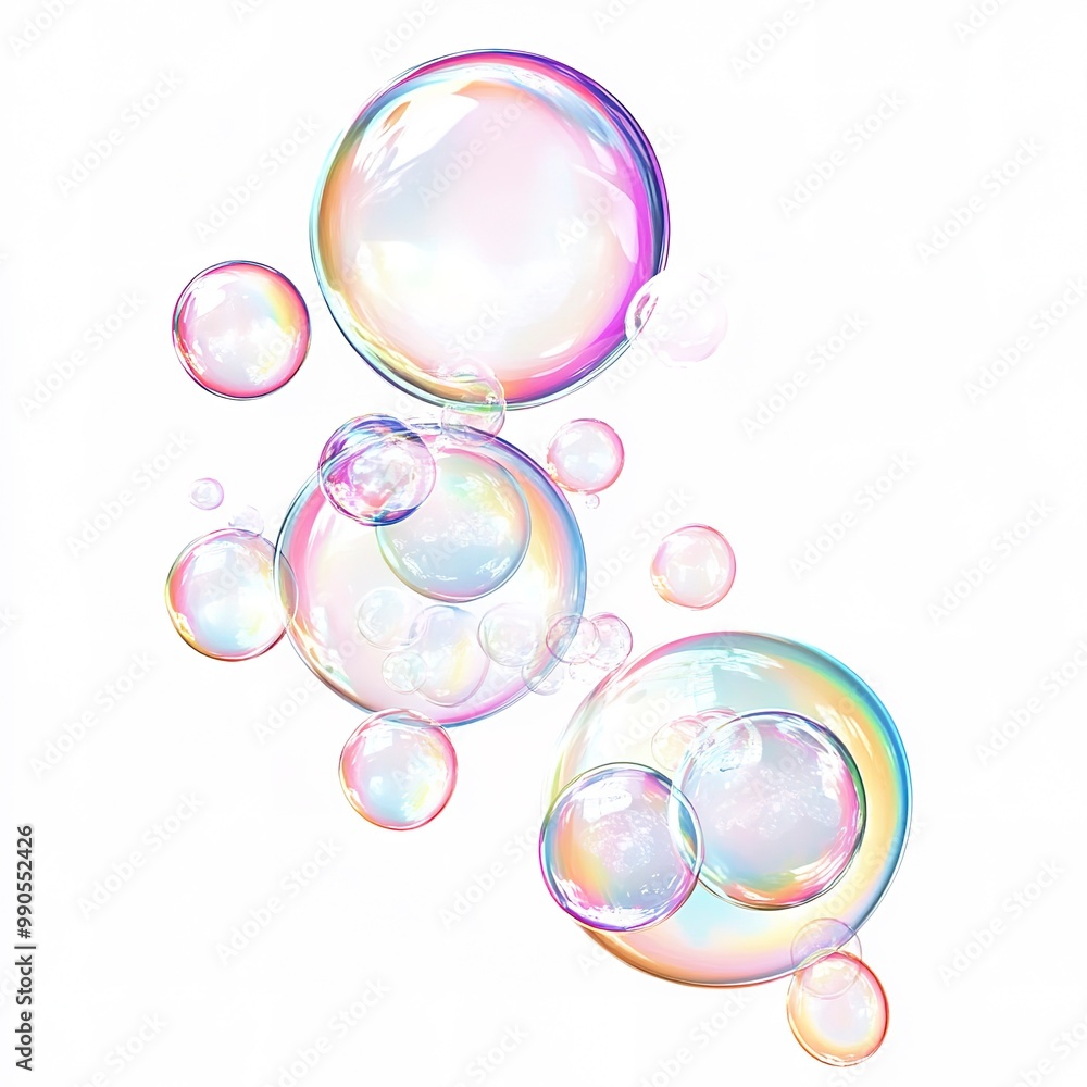 Soap bubbles on a white background Soap bubbles on a white background