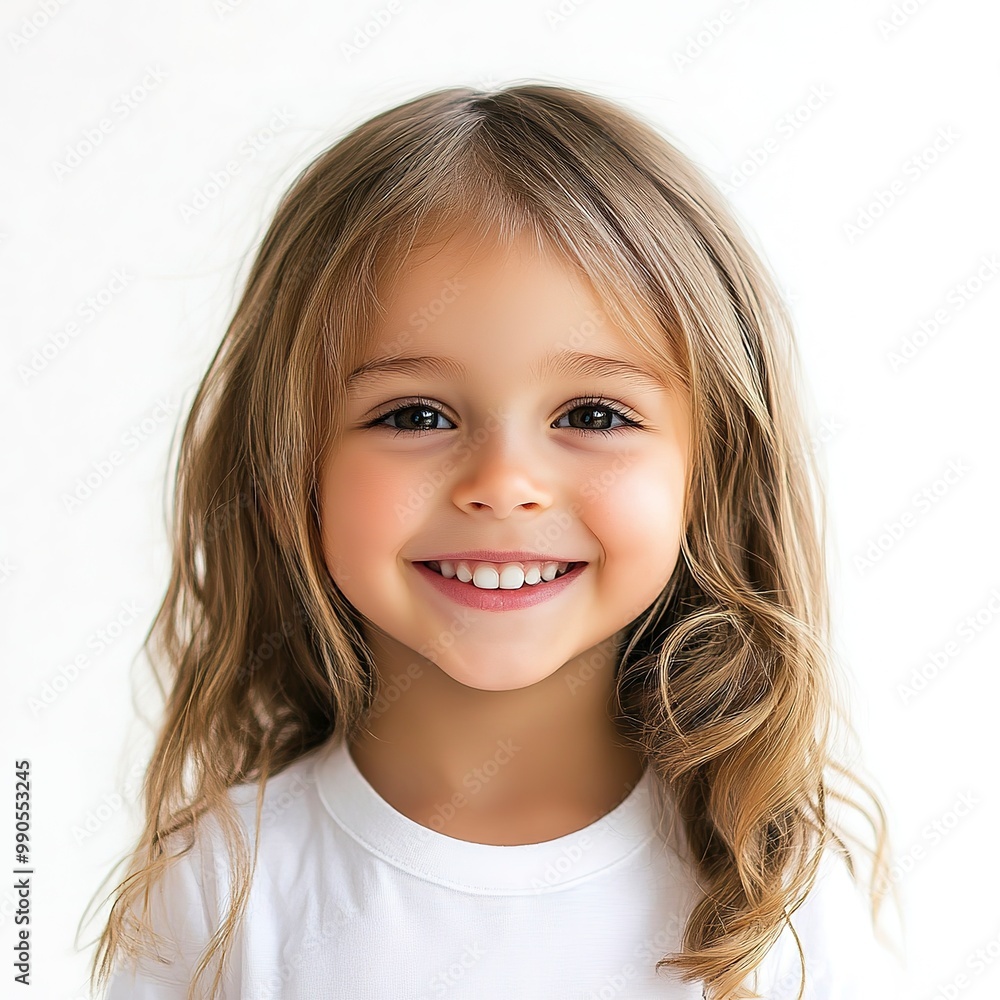 Portrait of happy smiling child girl isolated on white background Portrait of happy smiling child girl isolated on white background