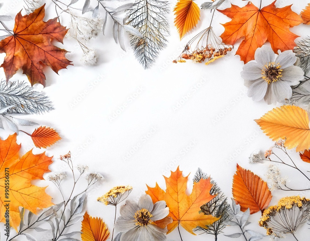 Fall flower wreath with watercolor Aster and branch of berries. Hand drawn red and orange floral frame with blooming in rustic style. Fall flower wreath with watercolor Aster and branch of berries. Hand drawn red and orange floral frame with blooming in rustic style.