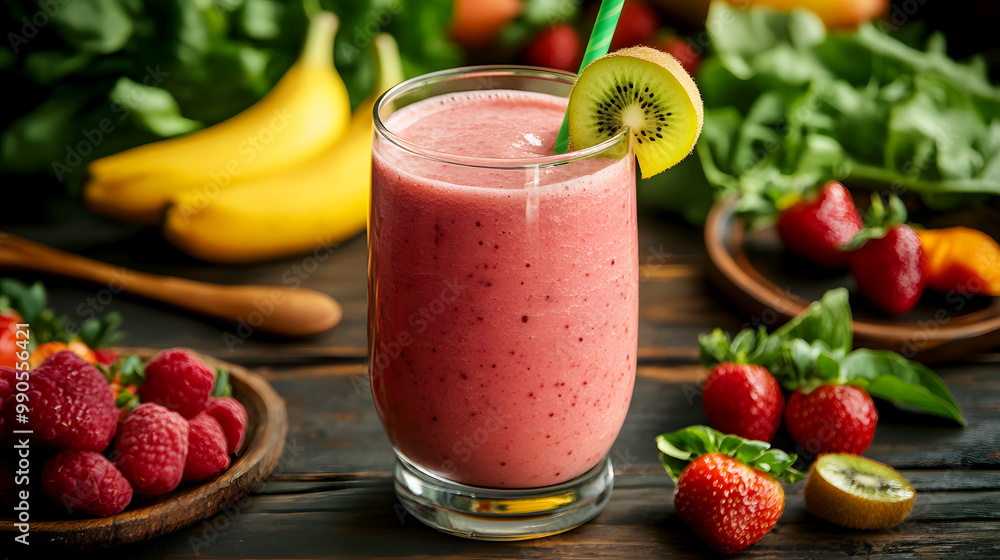 Fresh Antioxidant Smoothie with Vibrant Fruits Fresh Antioxidant Smoothie with Vibrant Fruits