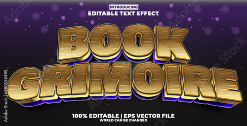 Book Grimoire editable text effect in new modern trend style