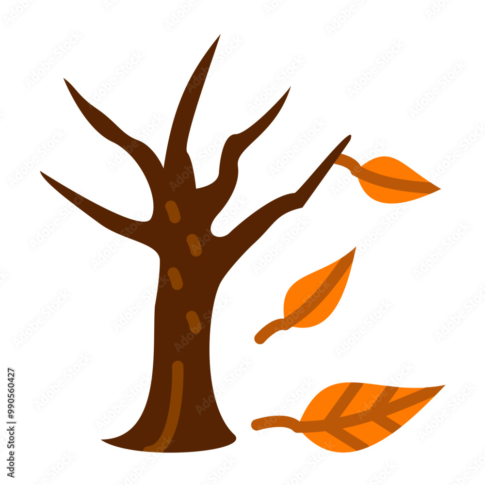 Vector Design Fallen Leaf Icon Style Vector Design Fallen Leaf Icon Style