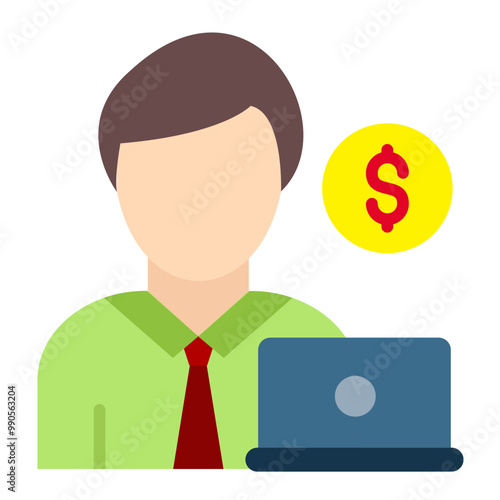 Vector Design Freelancer Male Icon Style