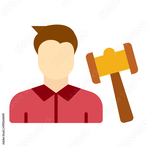 Vector Design Auctioneer Male Icon Style