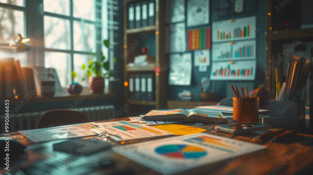 Fototapeta premium Analytical view on franchise failure cases. office environment with detailed charts and graphs