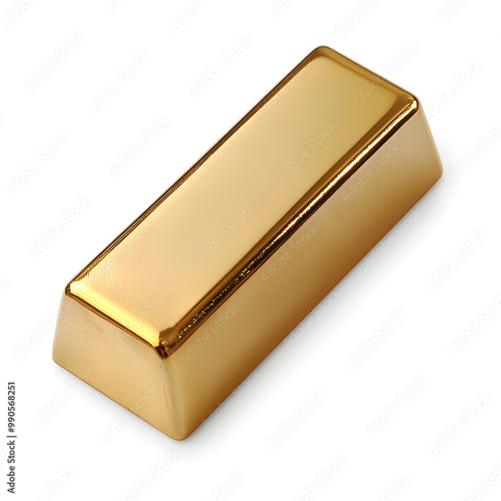 Shiny Gold Bar on Clean White Background Shiny Gold Bar on Clean White Background