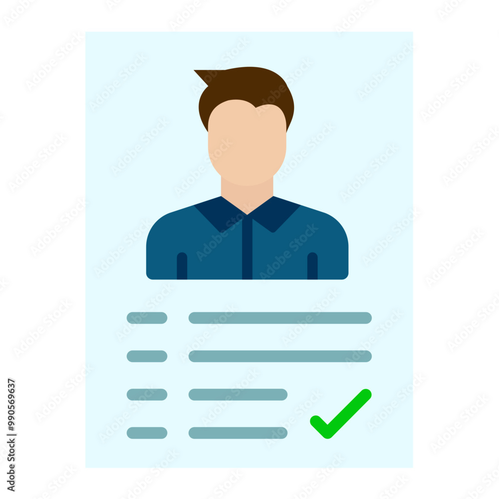 Vector Design Job Candidate Male Icon Style