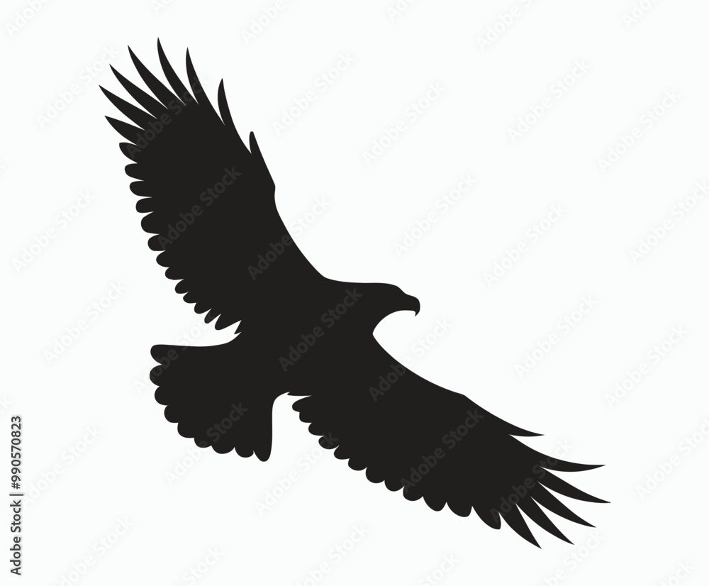 Golden eagle silhouette editable EPS vector isolated illustration template on a white background Golden eagle silhouette editable EPS vector isolated illustration template on a white background