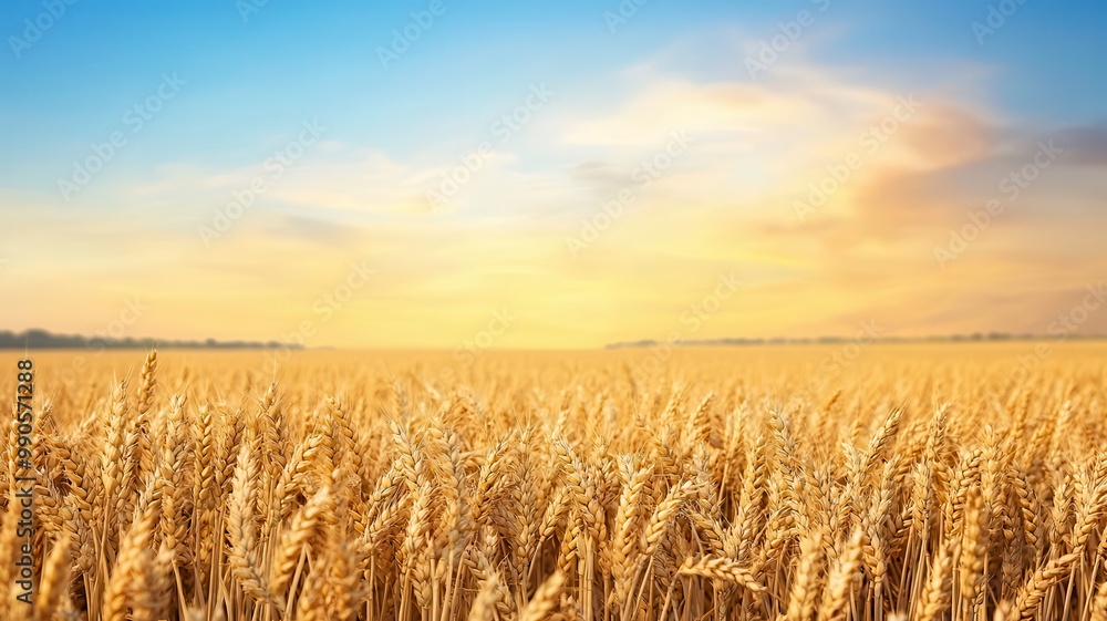 A golden wheat field under a bright sky at sunset, showcasing nature's beauty and agricultural abundance. A golden wheat field under a bright sky at sunset, showcasing nature's beauty and agricultural abundance.