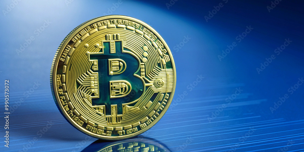Close-up image of a gold bitcoin coin on a bright background, symbolizing cryptocurrency and digital finance. The intricate details of the coin are clearly visible Close-up image of a gold bitcoin coin on a bright background, symbolizing cryptocurrency and digital finance. The intricate details of the coin are clearly visible