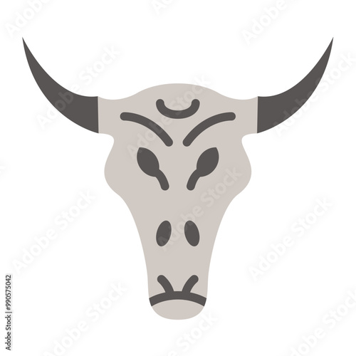 Bull Skull Icon Style