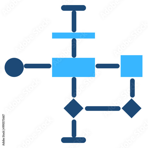 Algorithm Solid Color Icon Design Vector