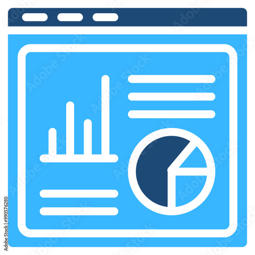 Web Analytics Solid Color Icon Design Vector