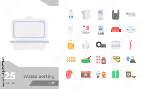Waste Sorting Flat Icons