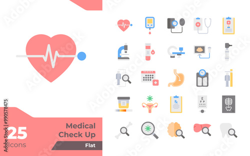 Medical Checkup Flat Icons