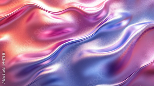 Wallpaper Mural A vibrant wave of colorful silk fabric, blending shades of pink and blue, creating a smooth and elegant texture effect. Torontodigital.ca