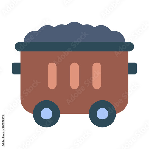 Mining Cart Icon Style