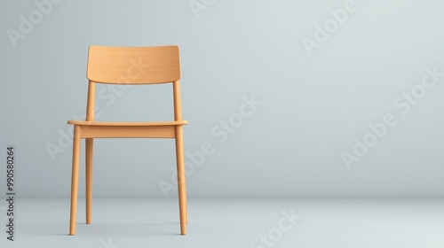 Modern wooden chair on an empty background.