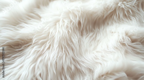 A soft, fluffy, white faux fur background.