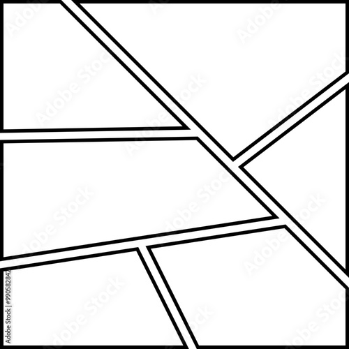 Square Comic Page Halftone Background Line Style