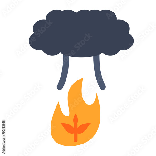 Fire Pollution Icon Style