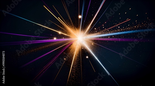 Dark blue and glow particle abstract background