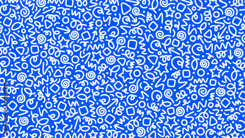 Fun Blue Background Design with White Patterns for Creative Projects