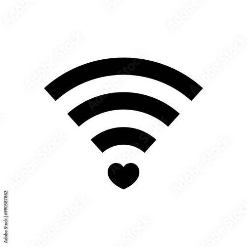 Creative WiFi Icon Design with Signal Strength Indicators on White Background