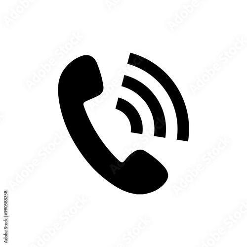 Modern Phone Icon with Volume Levels on Clean White Background