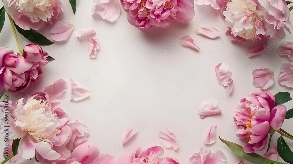 Peony Circle Frame Background watercolor Peony Circle Frame Background watercolor