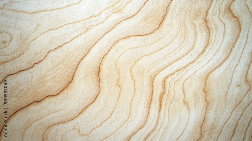Natural wood texture with smooth, wavy grain pattern illuminated by soft light Natural wood texture with smooth, wavy grain pattern illuminated by soft light