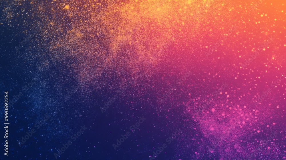 Abstract background with blue, pink, orange, and yellow gradient and glitter. Abstract background with blue, pink, orange, and yellow gradient and glitter.