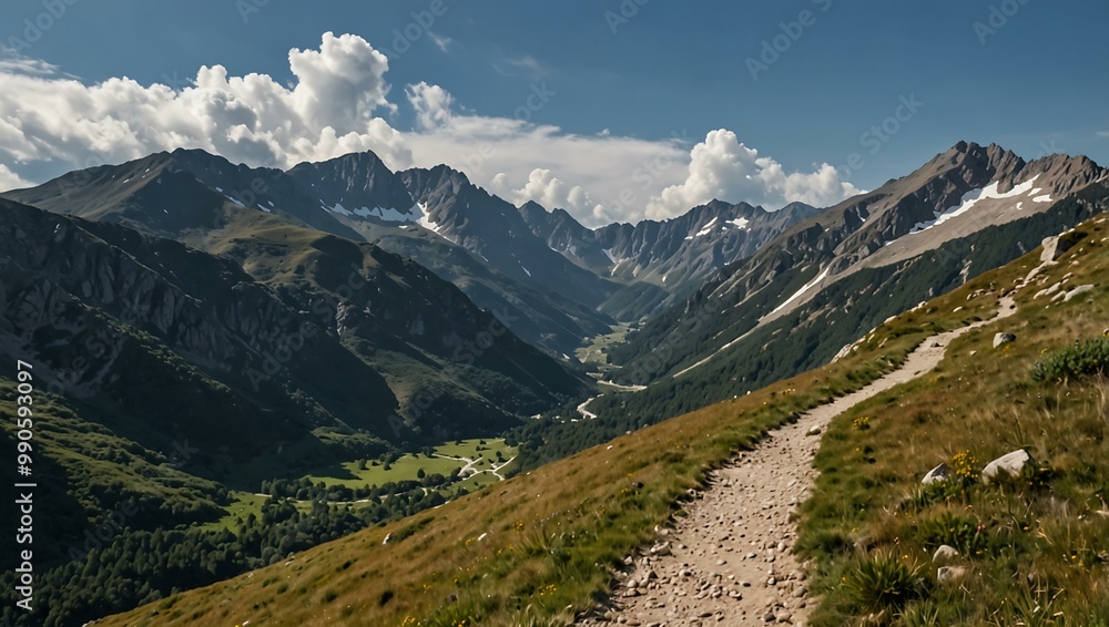 Beautiful scenery on the GR10 trail in the Pyrenees. Beautiful scenery on the GR10 trail in the Pyrenees.