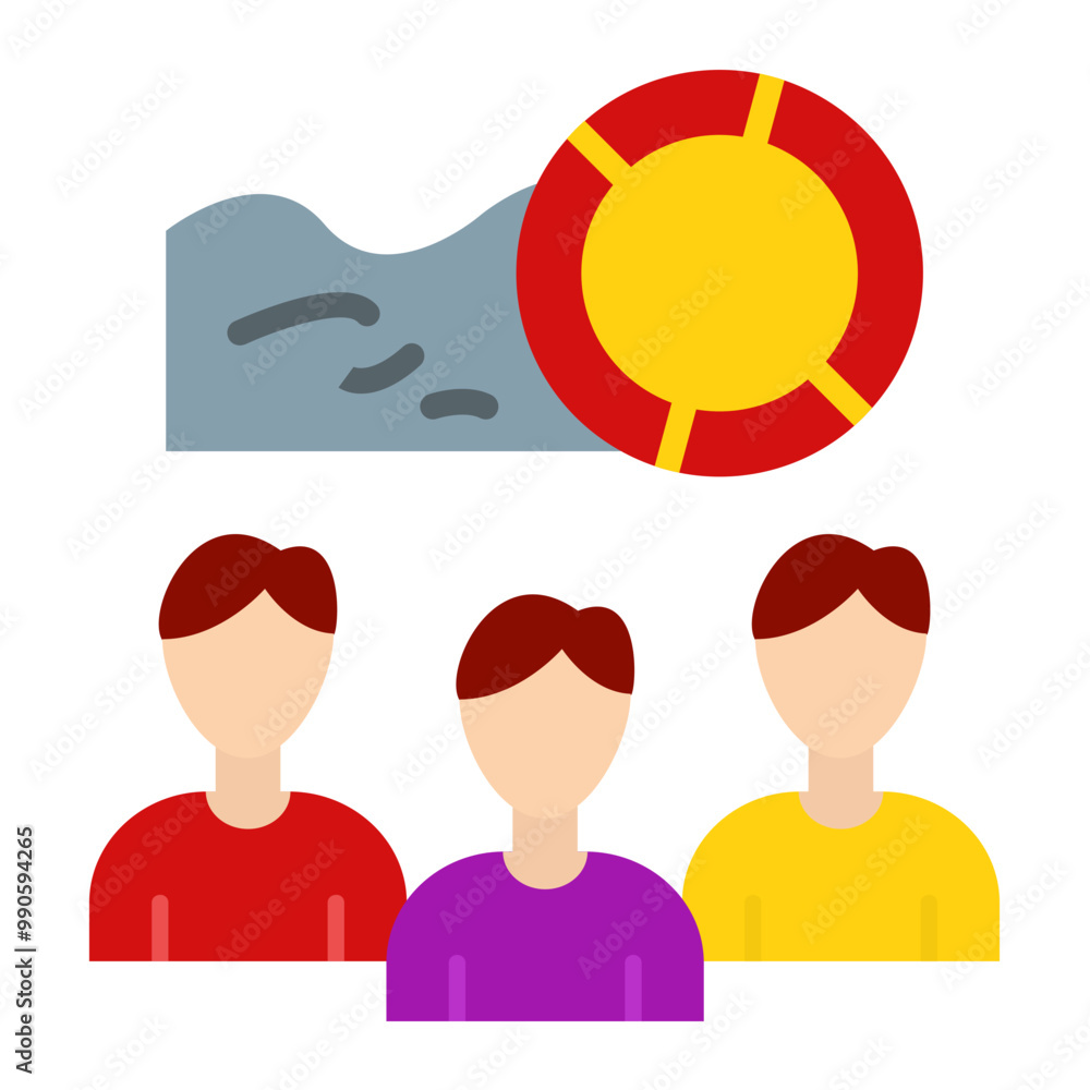 Disaster Relief Team Icon Style Disaster Relief Team Icon Style