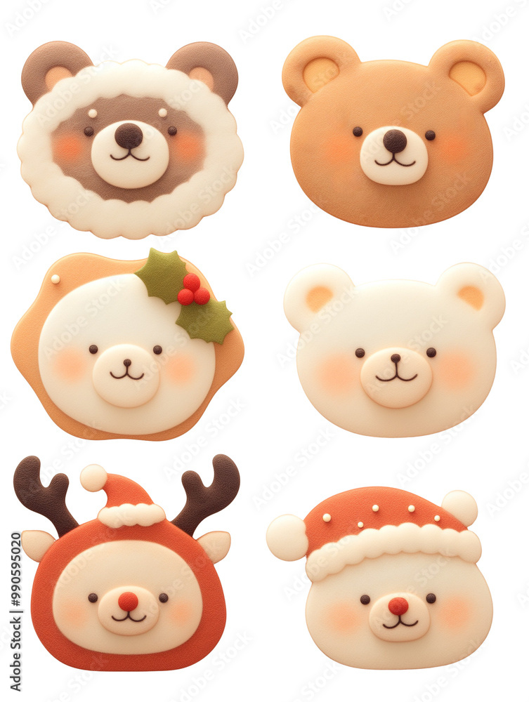 かわいいフェルト風のクリスマスクッキー かわいいフェルト風のクリスマスクッキー