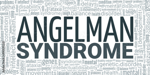 Angelman Syndrome word cloud conceptual design isolated on white background.